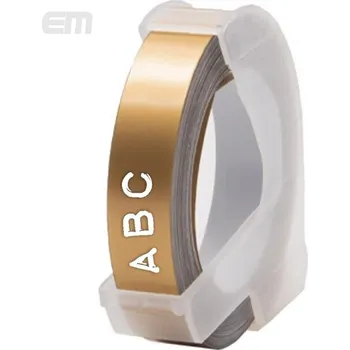 Pásek do tiskárny Páska AltPrint [Dymo] 3D, 9mm mosazná, bílý tisk, 3m - 1ks