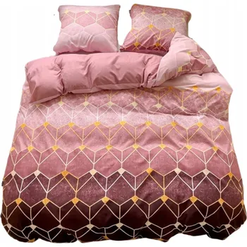 Povlečení GierekHoff POVLEČENÍ 160x200, oboustranné, 3dílná sada z BAVLNA saténu, černá/šestiúhelníky