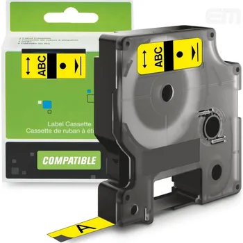 Pásek do tiskárny Páska AltPrint [Dymo] D1, 9mm (40918) žlutá, černý tisk, 7m