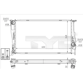 Chladič motoru Chladič, chlazení motoru TYC 703-0008