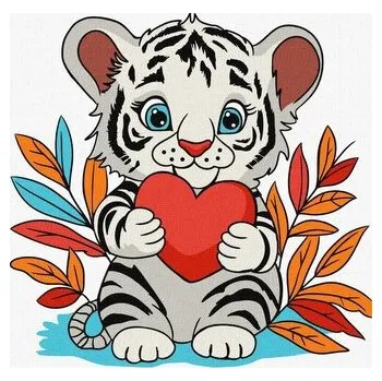 Set školních potřeb Malowanie po numerach -Cudowne tygrysiątko Kids