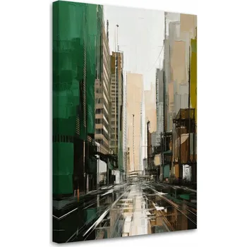 Obraz Obraz do obýváku, Město Ulice Moderní Černá Zeleň městská 40x60