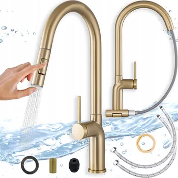 Vodovodní baterie Kuchyňská baterie stojánková APKOMFORT VERA zlatá