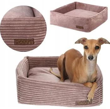 Pelíšek pro psa Pelíšek pro kočky pohovka pro psy, DOTTY - růžový manšestr - M