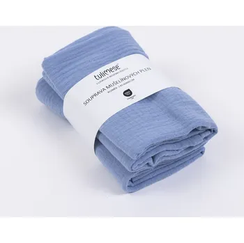 látková plena Tulimese Mušelínové pleny: modrá souprava