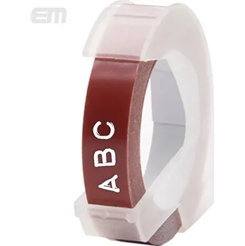 Pásek do tiskárny Páska AltPrint [Dymo] 3D, 9mm hnědá -kaštan, bílý tisk, 3m - 1ks