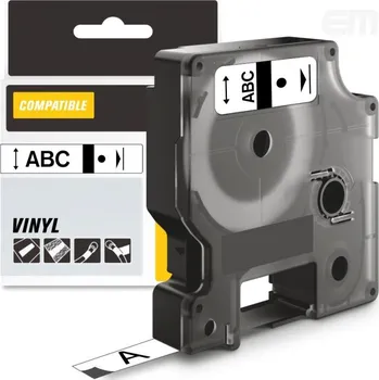 Pásek do tiskárny Páska AltPrint [Dymo] Rhino vinyl, 12mm (18444) bílá/černý, 5,5m