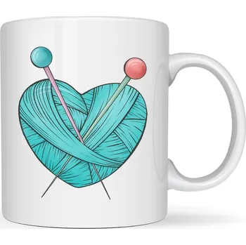 Hrneček - Švadlenka motiv srdce s jehlou