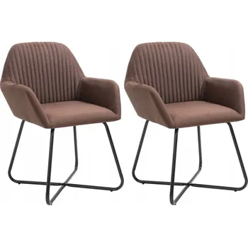 Jídelní židle Židle VidaXL látka hnědá 2 ks