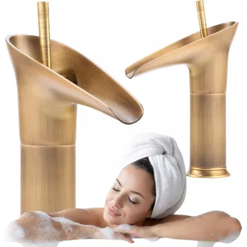 Vodovodní baterie Stojánková umyvadlová baterie Silla Aliana, zlatá