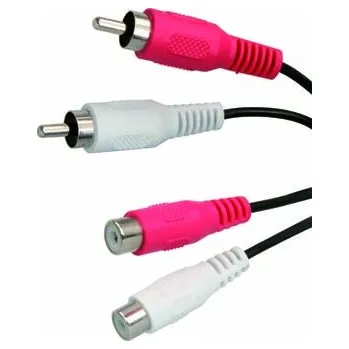 Audio kabel Prodlužovací audio kabel 2x CINCH samec - 2x CINCH samice, 1.5m, černá