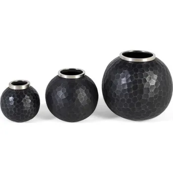 Váza Set 3 dekorativních váz Mirabela 25cm-hliník