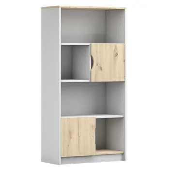 Knihovna Nábytek PEGAS s.r.o. Regál 2D - JOY I 02, Bílá/Dub Artisan