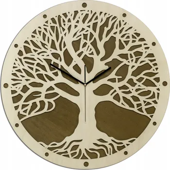 Hodiny SKANDINÁVSKÉ HODINY NA ZEĎ, STROM ŽIVOTA