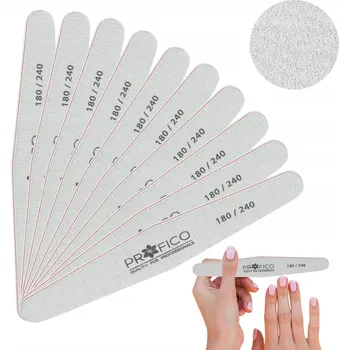 PILNÍK NA NEHTY ELIPSA ŠEDÝ 180/240 SADA 10 KUSŮ MANIKÚRA PEDIKÚRA