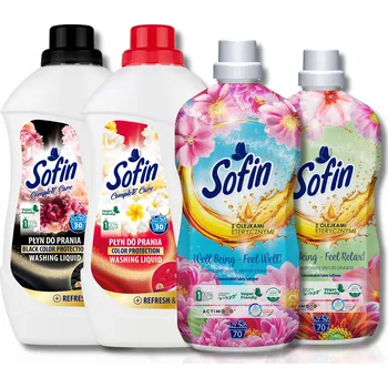 Prací prostředek SOFIN Tekutý prací prostředek Color Black 1,5 l x2 tekutá aviváž s oleji 1,4 x2