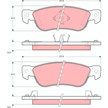 Brzdová destička Sada brzdových destiček, kotoučová brzda TRW GDB768