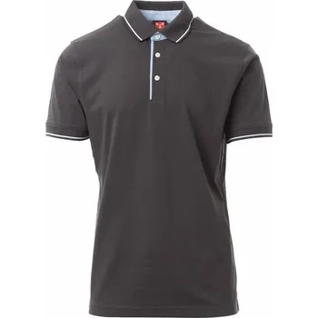 Pánské tričko Payperwear Pánská polokošile Cambridge se žebrovaným lemem Barva: šedá tmavá - bílá, Velikost: 4XL