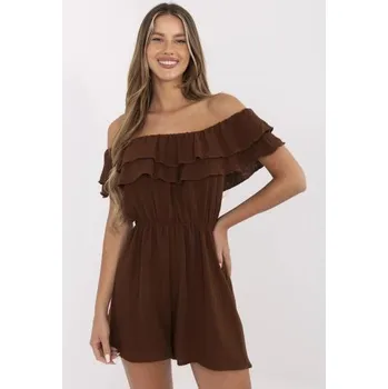 Dámský overall Hnědý mušelínový overal na léto