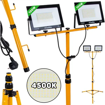 Průmyslové svítidlo Keltin Dílenská lampa LED SMD 2x 100 W (2x 10000 lm), na stojanu, neutrální bílá (4500K), 230 V