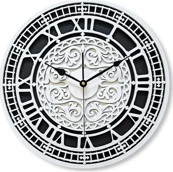 Hodiny VELKÉ NÁSTĚNNÉ HODINY, VINTAGE STYL, ŘÍMSKÉ ČÍSLICE, DŘEVĚNÉ, DO OBÝVÁKU, LOŽNICE