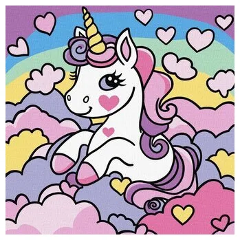 Set školních potřeb Malowanie po numerach - Marzycielski jednorożec