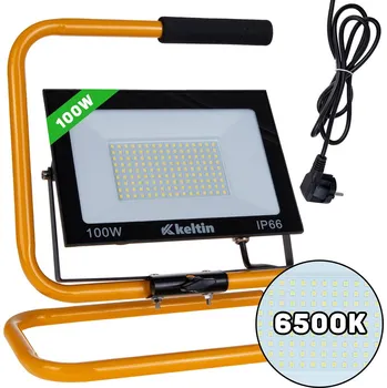 Průmyslové svítidlo Keltin Dílenská lampa LED SMD 100 W (10000 lm), na stojanu, přenosná, studená bílá (6500K), 230 V
