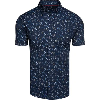 Pánská košile Pánská košile s krátkým rukávem KX1042 Barva: Tmavě Modrá, Velikost: M