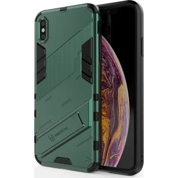 Pouzdro na mobilní telefon Odolný ochranný kryt se stojánkem pro iPhone XS Max - zelený