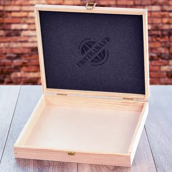 Dárkový potravinový koš Dřevěná dárková krabice 30x26 cm - Prázdná dárková truhla Standardní víko