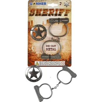 Dětská zbraň Kajdanki + metalowa odznaka szeryfa