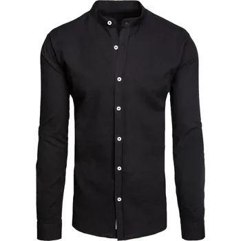 Pánská košile Pánská košile se stojáčkem s dlouhým rukávem DX2637 Barva: Černá, Velikost: 2XL