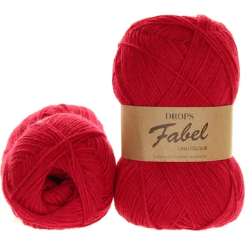 Příze Drops Fabel uni colour 106 červená