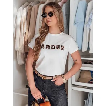 Dámské tričko Dámské tričko s výšivkou AMOROSA bílá