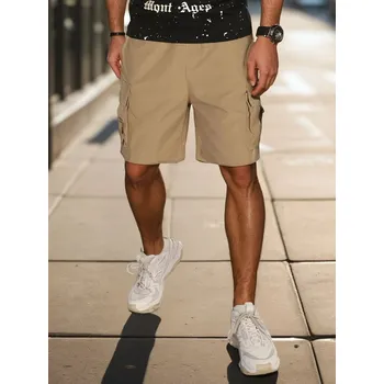 Pánské kraťasy Pánské šortky látkové s nakládanými kapsami SX2503 Barva: Khaki, Velikost: M