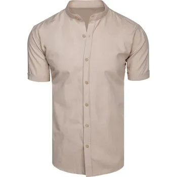 Dstreet Pánská košile s krátkým rukávem KX0000 Barva: Béžová, Velikost: 2XL