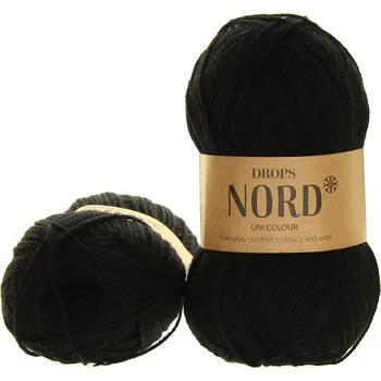 Příze Drops Nord uni 02 černá