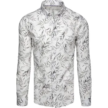 Pánská košile Pánská košile w liście DX2638 Barva: Bílá, Velikost: 3XL