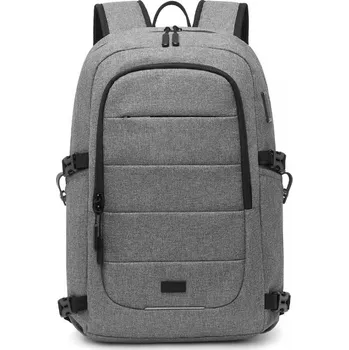 turistický batoh Kono voděodolný batoh s USB portem - šedý - 21 L