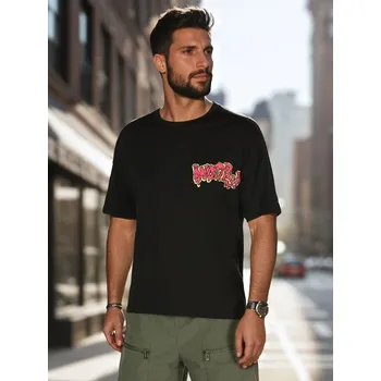 Pánské tričko Tshirt Pánské tričko s potiskem RX5645 Barva: Černá, Velikost: M