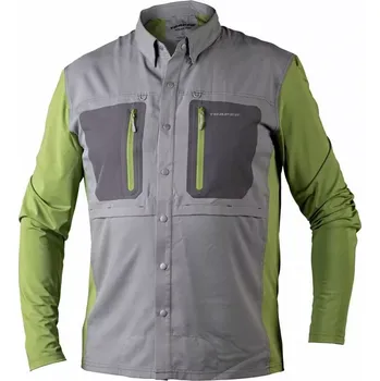 Rybářské oblečení Muškařská košile Traper Solar Pro Light Kiwi/Grey