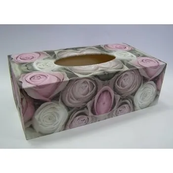 Krabice na papírové kapesníky - Růže velké