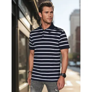 Pánská košile polo s pruhy PX0636 Barva: Tmavě Modrá, Velikost: XL