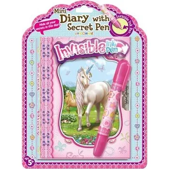 Set školních potřeb Pamiętnik z niewidzialnym długopisem Jednorożce