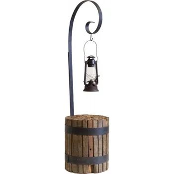 Stojan na květiny Stojan na květiny s lucernou z masivního recyklovaného dřeva 40 x 150 x 40 cm