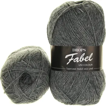 Příze Drops Fabel uni colour 200 tmavě šedá melange