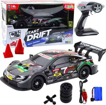RC model auta Závodní auto na dálkové ovládání RC Černý karbon 30km/h 1:16