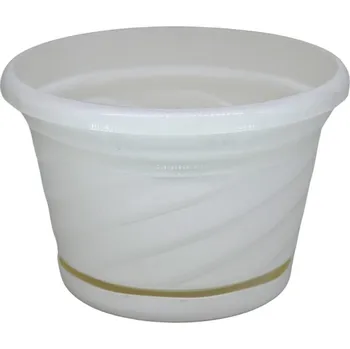 Květináč Malaga květináč s miskou 150 x 105 mm bílý