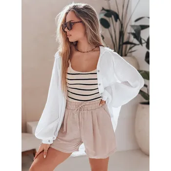 Dámské kraťasy Dámské šortky RELAX TIME SY0458 Barva: Béžová, Velikost: XL