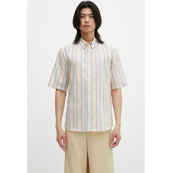 Pánská košile Bavlněná košile Martine Rose Casual pánská, žlutá barva, regular, s límečkem button-down, 466WS21306, XL, 10X